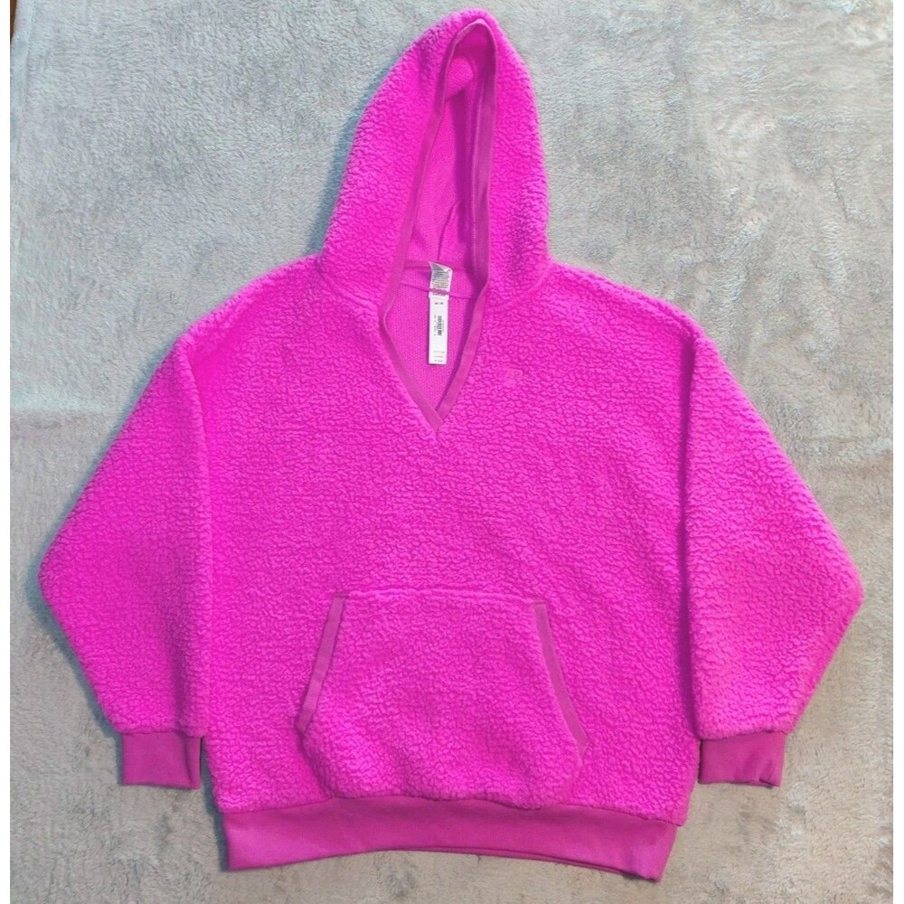 Victoria’s Secret PINK Cozy Fleece Pullover Hoodie Pink Berry Size Medium